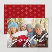 Jonge kerstfoto met modern handschrift feestdagenkaart (Voorkant / Achterkant)