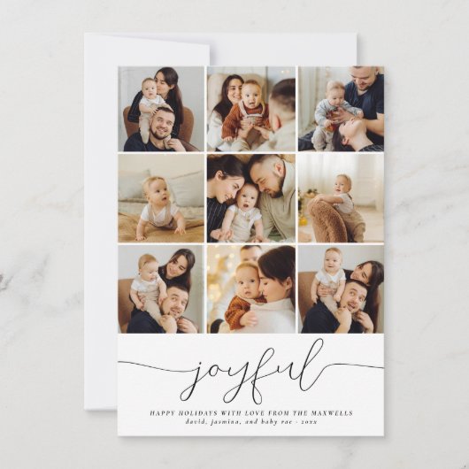 Jonge kerstfoto's Collage en jaarlijkse hoogtepunt Feestdagenkaart (Voorkant)