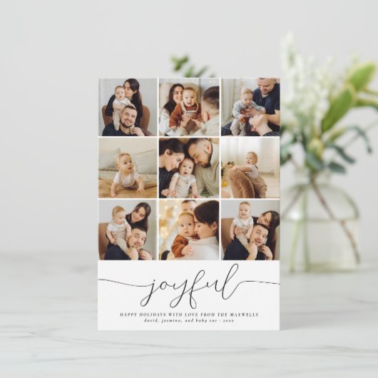 Jonge kerstfoto's Collage en jaarlijkse hoogtepunt Feestdagenkaart (Staand voorkant)