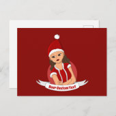 Jonge kerstman-cartoon briefkaart (Voorkant / Achterkant)