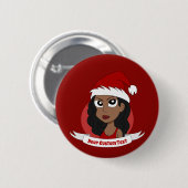 Jonge kerstman-cartoon ronde button 5,7 cm (Voorkant /achterkant)