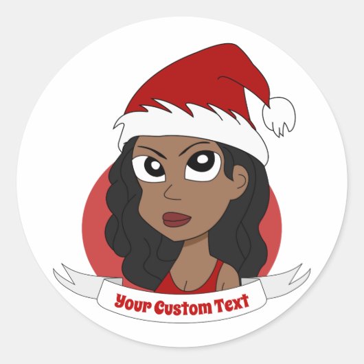 Jonge kerstman-cartoon ronde sticker (Voorkant)