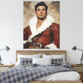 Jonge Kerstman - Dashing Portrait of Christmas Pas Canvas Afdruk (Insitu (Slaapkamer))
