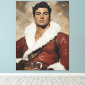 Jonge Kerstman - Dashing Portrait of Christmas Pas Canvas Afdruk (Insitu (Houten vloer))