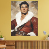 Jonge Kerstman - Dashing Portrait of Christmas Pas Canvas Afdruk (Insitu (Woonkamer))