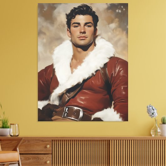 Jonge Kerstman - Dashing Portrait of Christmas Pas Canvas Afdruk (Insitu (Woonkamer))