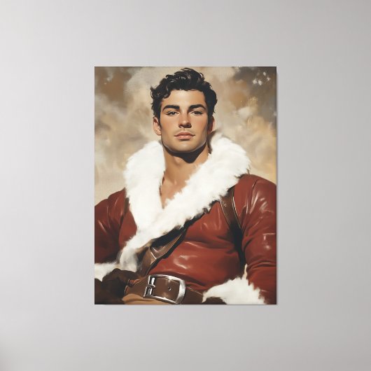 Jonge Kerstman - Dashing Portrait of Christmas Pas Canvas Afdruk (Voorkant)