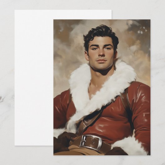 Jonge Kerstman - Dashing Portrait of Christmas Pas Feestdagenkaart (Voorkant / Achterkant)