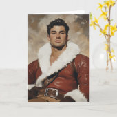 Jonge Kerstman - Dashing Portrait of Christmas Pas Kaart (Gele Bloem)