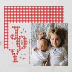 Jonge kerstmis en nieuwjaarsfotokaart feestdagenkaart