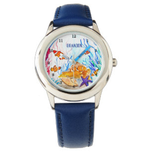 Jonge Kinder inktvis in de zee Horloge