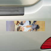 Jonge kinderen die op de strand spelen (Mary Cassa Bumpersticker (Op auto)