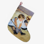 Jonge kinderen die op de strand spelen (Mary Cassa Grote Kerstsok (Voorkant (Hangend))