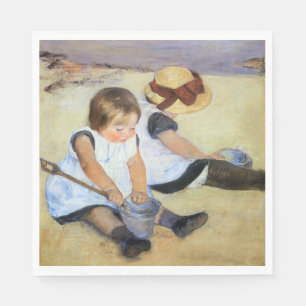 Jonge kinderen die op de strand spelen (Mary Cassa Servet