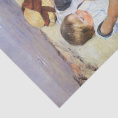 Jonge kinderen die op de strand spelen (Mary Cassa Tissuepapier (Detail)