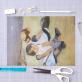 Jonge kinderen die op de strand spelen (Mary Cassa Tissuepapier (Craft)