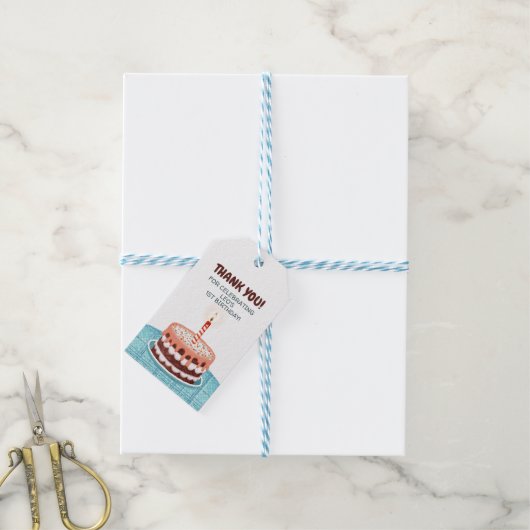 Jonge kinderen Geboortstaart Dank je cadeau Label Cadeaulabel (Met Touw)