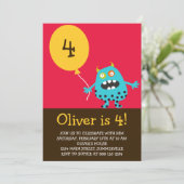 Jonge kinderen - Uitnodiging op zaterdag - Blauwe  (Staand voorkant)