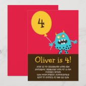 Jonge kinderen - Uitnodiging op zaterdag - Blauwe  (Voorkant / Achterkant)