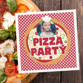 Jonge kinderen van de Rode Pizza Partij Servet
