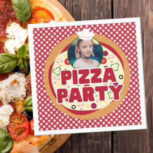 Jonge kinderen van de Rode Pizza Partij Servet