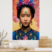 Jonge kleine prinses portret poster (Keuken)