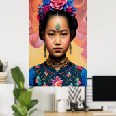 Jonge kleine prinses portret poster (Thuiskantoor)