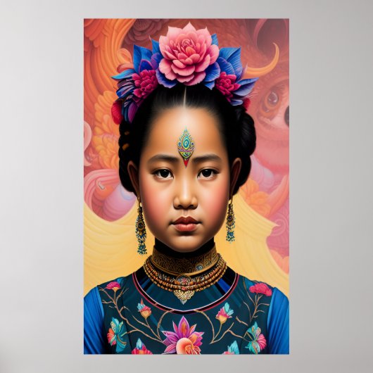 Jonge kleine prinses portret poster (Voorkant)