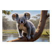 Jonge Koala bij een meer Perfect Poster (Voorkant)