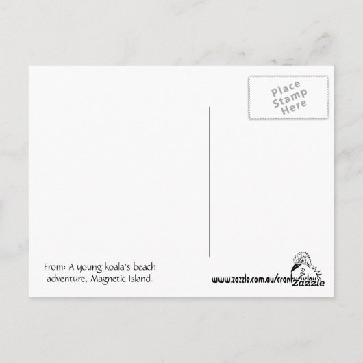 Jonge koala in een boom op het strand briefkaart (Achterkant)