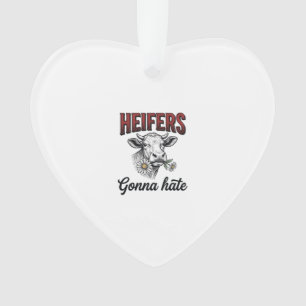 Jonge Koeien Gaan Hatelijke Koe Vintage Gravure T- Ornament