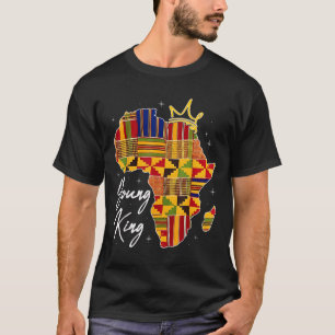 Jonge Koning Art Afrikaanse Print Kente Stof Heren T-shirt