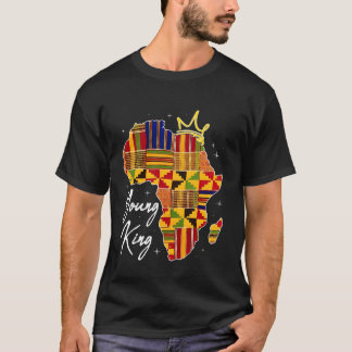 Jonge Koning Art Afrikaanse Print Kente Stof Heren T-shirt