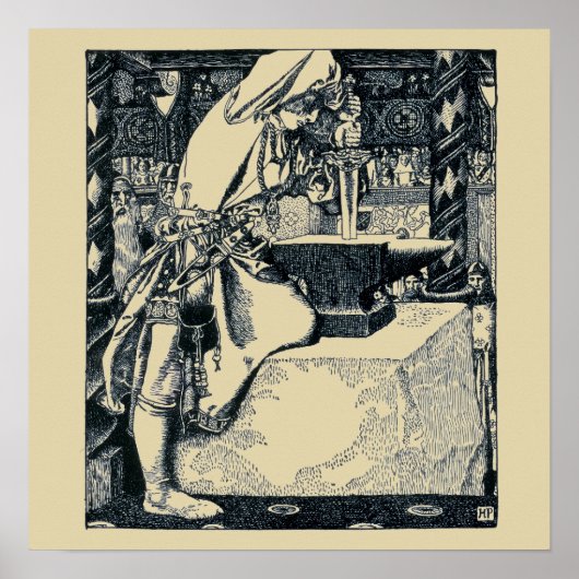 Jonge koning Arthur door Howard Pyle Poster (Voorkant)