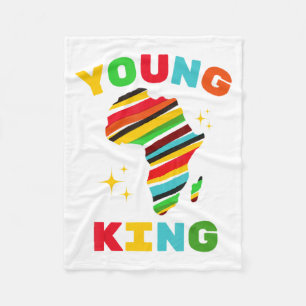 Jonge Koning Kleurrijk Afro-Amerikaanse Zwarte Ges Fleece Deken