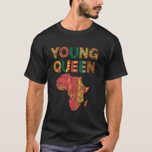 Jonge Koningin Etnische Afrikaanse Cultuur T-shirt