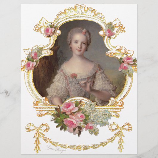 Jonge Koningin Marie Antoinette Roze Rozen Kaarten (Voorkant)