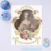 Jonge Koningin Marie Antoinette Roze Rozen Kaarten (Enkel)