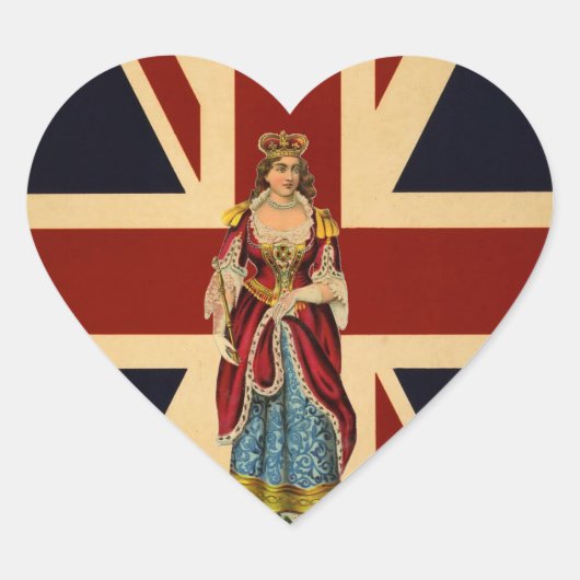 Jonge koningin Victoria Brits schroot Hart Sticker (Voorkant)
