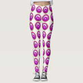 Jonge koppel roze silhouet die elkaar zoenen leggings (Voorkant)