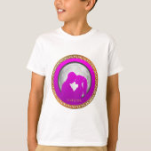 Jonge koppel roze silhouet die elkaar zoenen t-shirt (Voorkant)