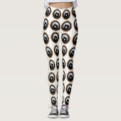 Jonge koppel zwarte silhouet die elkaar kussen leggings (Voorkant)