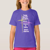 Jonge Krijger Van Christus Prinses In Opleiding T-shirt (Voorkant)