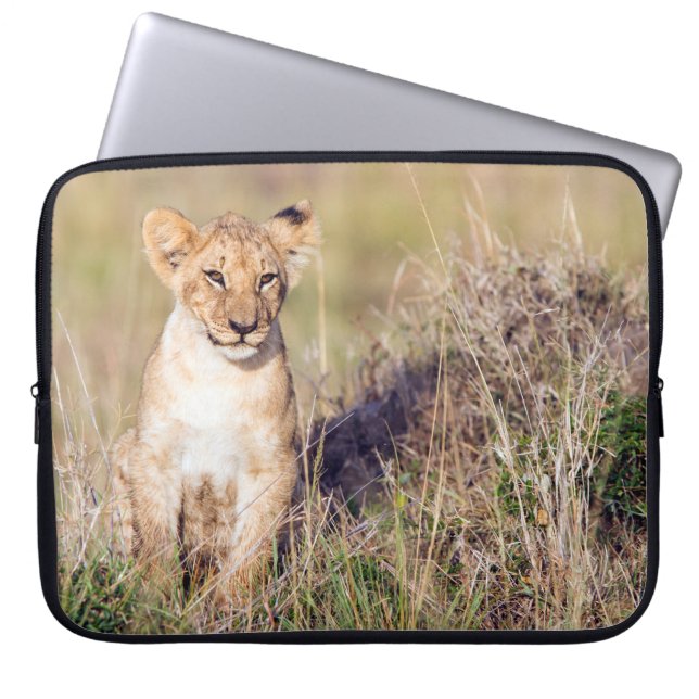 Jonge leeuw laptop sleeve (Voorkant)