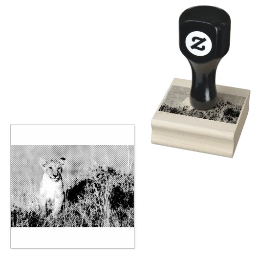 Jonge leeuw rubberstempel (Gestempeld)