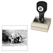 Jonge leeuw rubberstempel (Gestempeld)