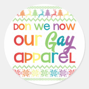 Jonge LGBT met kerst met feestvieren... nu onze ho Ronde Sticker
