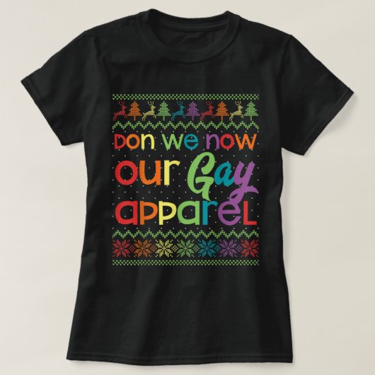 Jonge LGBT met kerst met feestvieren... nu onze ho T-shirt (Design voorkant)