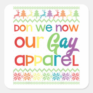 Jonge LGBT met kerst met feestvieren... nu onze ho Vierkante Sticker