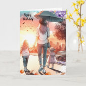 Jonge Mam met Dochters Verjaardag Kaart (Gele Bloem)